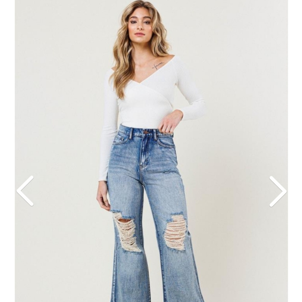 Vibrant MIU Wide Leg Jeans